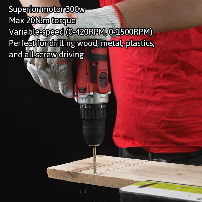 ENON 12V Cordless Drill Machine Kit Set With 86Pcs Powerful 300W Motor,2 Modes Of Speed,420-1500Rpm,Cordless Drilling Machine For Home Use Perfect For Drilling Wood,Metal (Xe-Cd1211),Multicolor ENON 12V Cordless Drill Machine Kit Set With 86Pcs Powerful 300W Motor,2 Modes Of Speed,420-1500Rpm,Cordless Drilling Machine For Home Use Perfect For Drilling Wood,Metal (Xe-Cd1211),Multicolor